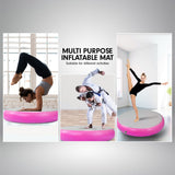 Powertrain 1m Air Track Spot Round Inflatable Tumbling Mat - Pink