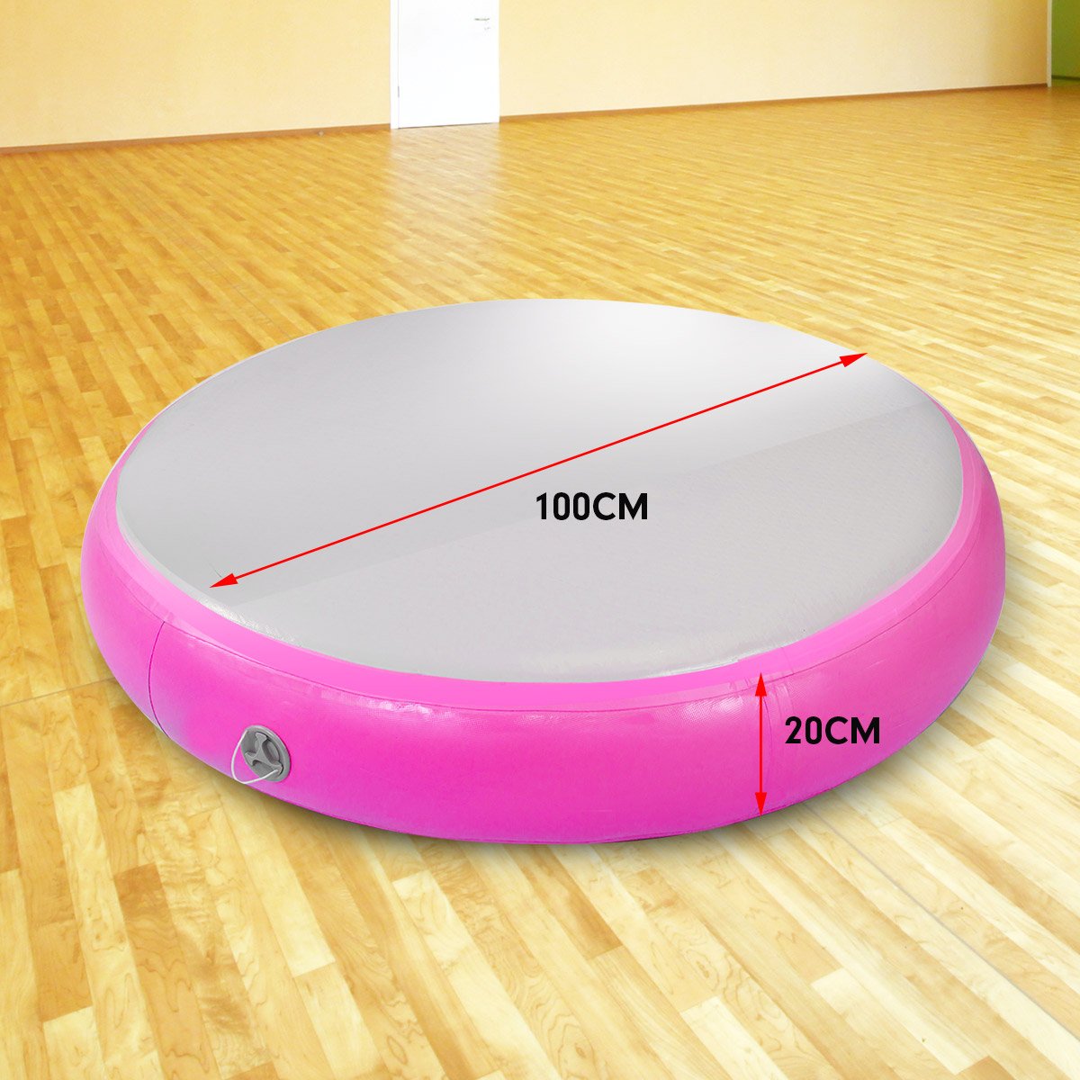 Powertrain 1m Air Track Spot Round Inflatable Tumbling Mat - Pink