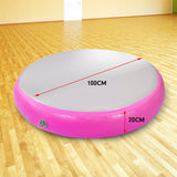 Powertrain 1m Air Track Spot Round Inflatable Tumbling Mat - Pink - Low Angle