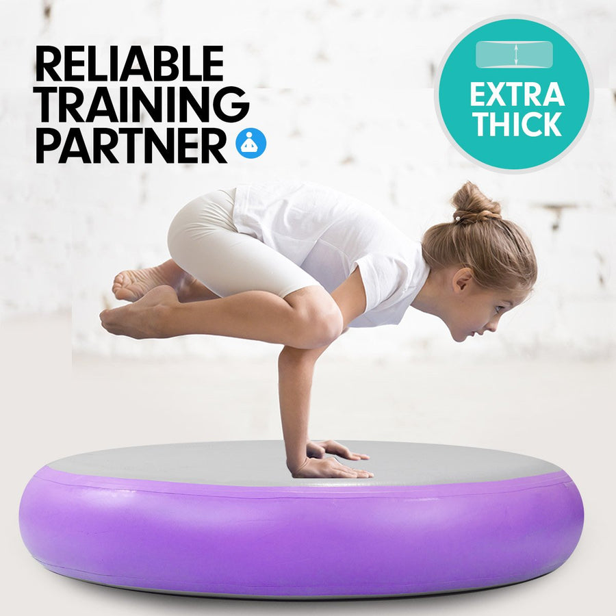 Powertrain 1m Air Track Spot Round Inflatable Tumbling Mat - Purple