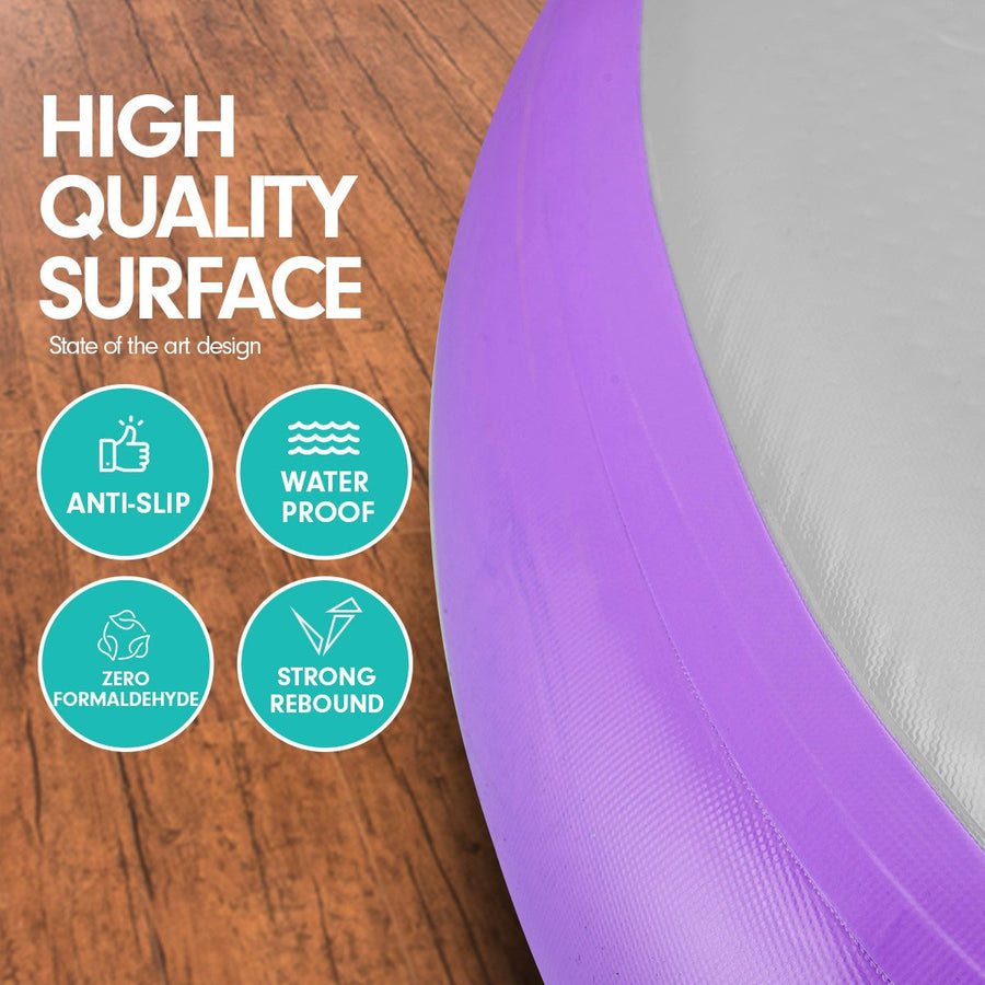 Powertrain 1m Air Track Spot Round Inflatable Tumbling Mat - Purple