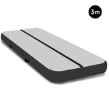 Powertrain 3m x 1m Air Track Inflatable Gymnastics Mat - Grey Black