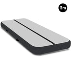 Powertrain 3m x 1m Air Track Inflatable Gymnastics Mat - Grey Black