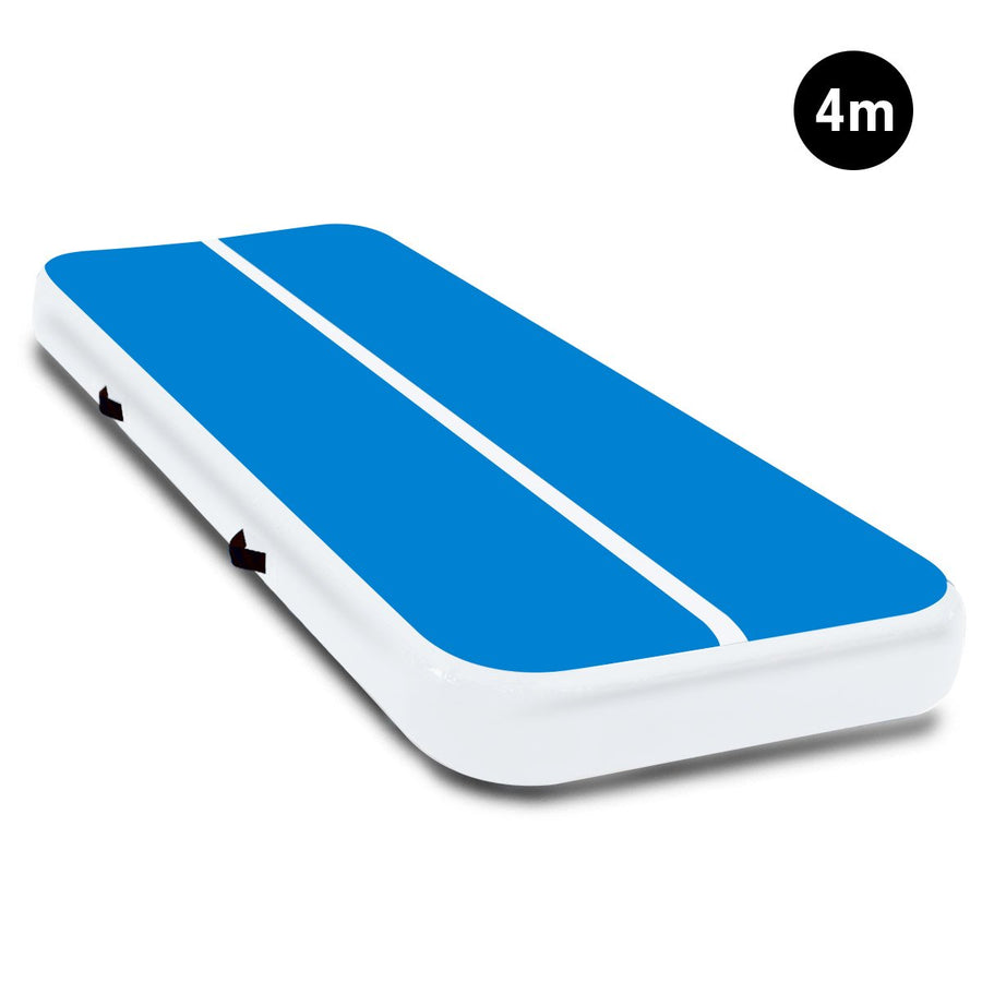 Powertrain 4m x 1m Air Track Inflatable Gymnastics Mat - Blue White