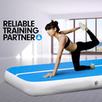 Powertrain 4m x 1m Air Track Inflatable Gymnastics Mat - Blue White