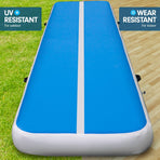 Powertrain 4m x 1m Air Track Inflatable Gymnastics Mat - Blue White