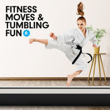 Powertrain 4m x 2m x 20cm Air Track Gymnastics Mat Tumbling Exercise - Grey Black - Extra Image
