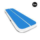 Powertrain 5m x 1m Air Track Inflatable Gymnastics Mat - Blue White