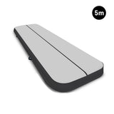 Powertrain 5m x 1m Air Track Inflatable Gymnastics Mat - Grey Black