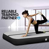 Powertrain 5m x 1m Air Track Inflatable Gymnastics Mat - Grey Black - Side View
