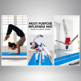 Powertrain 6m x 1m Air Track Inflatable Gymnastics Mat - Blue White