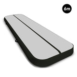 Powertrain 6m x 1m Air Track Inflatable Gymnastics Mat - Grey Black
