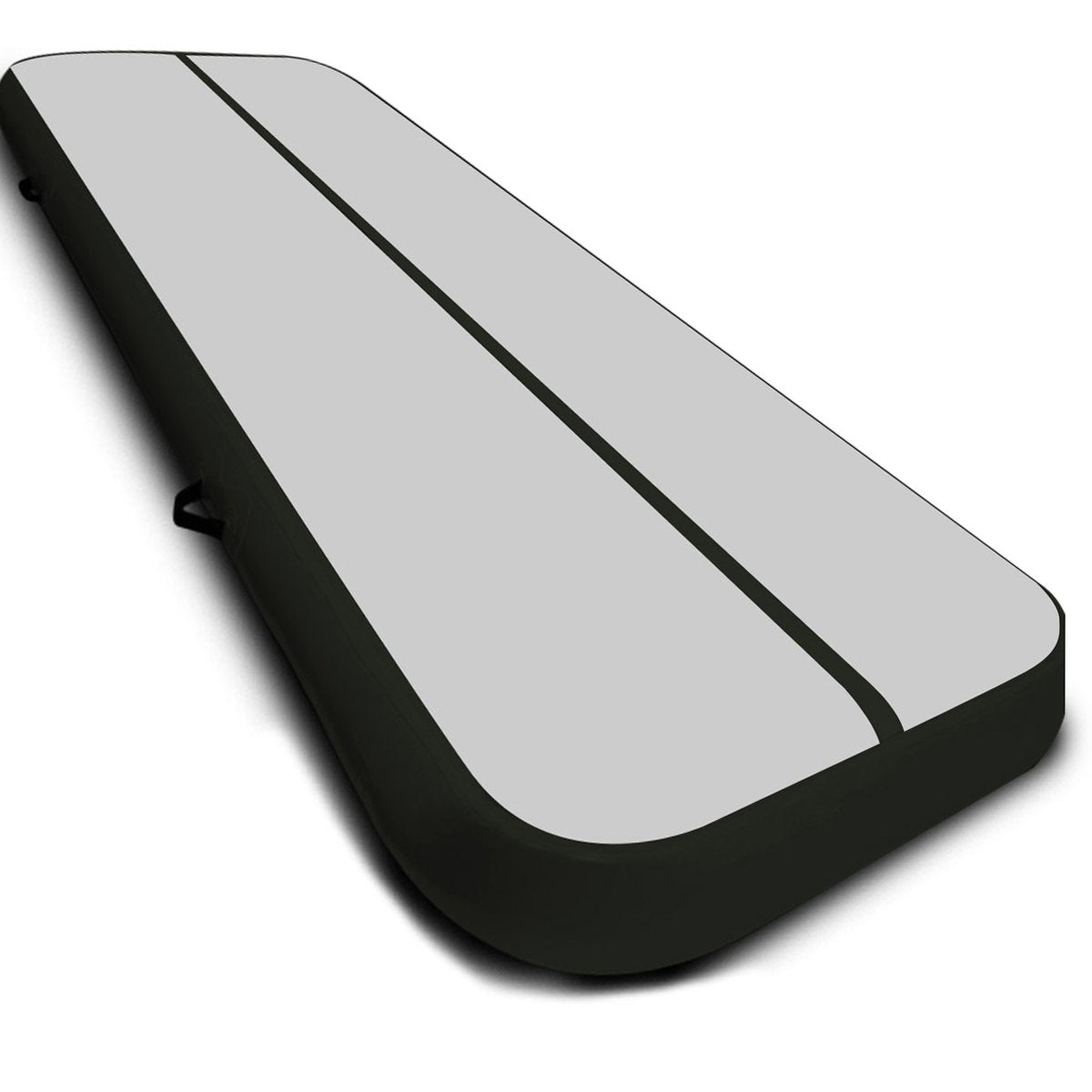 Powertrain 4m x 2m x 20cm Air Track Gymnastics Mat Tumbling Exercise - Grey Black