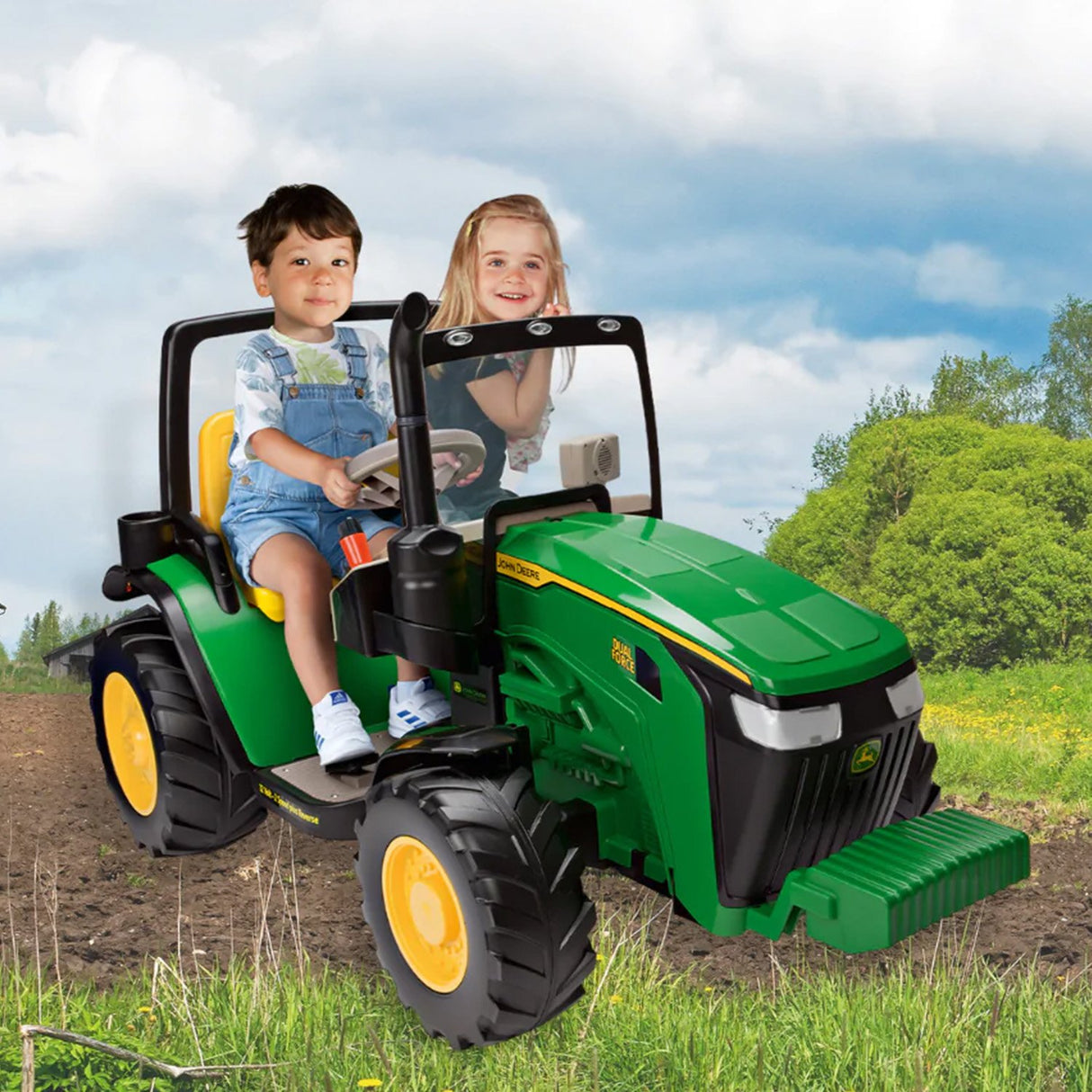 John Deere Dual Force Tractor Battery Operated 2-Seater Ride On