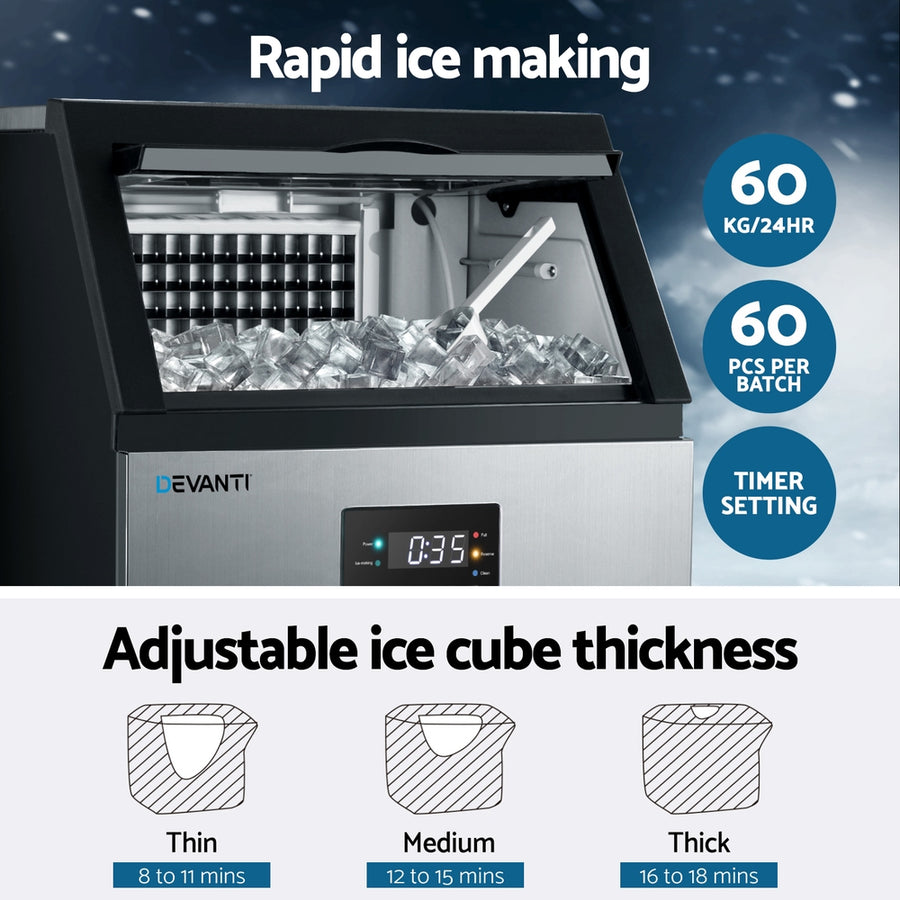 Devanti 60kg Ice Maker Commercial Machine, image 4