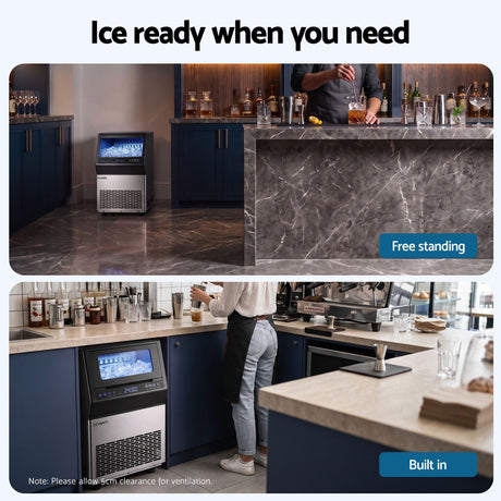 Devanti 35kg commercial freestanding ice maker machine, black, image 9