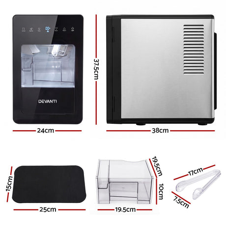 Devanti Ice Maker 5cm Large Ice Cubes Countertop Machine 150pcs/24h for Home, image 3