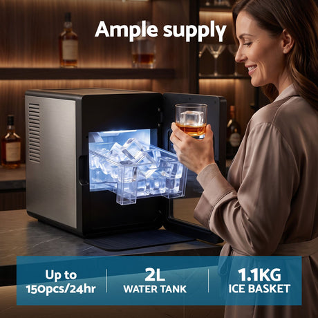 Devanti Ice Maker 5cm Large Ice Cubes Countertop Machine 150pcs/24h for Home, image 6