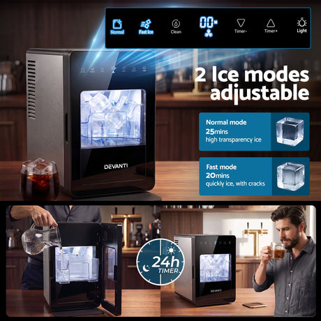 Devanti Ice Maker 5cm Large Ice Cubes Countertop Machine 150pcs/24h for Home, image 8