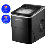 DEVANTi Compact Ice Cube Maker Machine - Quick & Easy 2L Portable Bar Ice Maker in Black - Low Angle