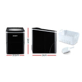 DEVANTi Compact Ice Cube Maker Machine - Quick & Easy 2L Portable Bar Ice Maker in Black