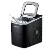DEVANTi Compact Ice Cube Maker Machine - Quick & Easy 2L Portable Bar Ice Maker in Black - Side View
