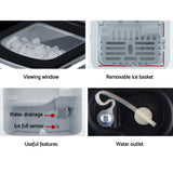 DEVANTi Compact Ice Cube Maker Machine - Quick & Easy 2L Portable Bar Ice Maker in Black