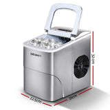 Devanti Silver Portable Ice Maker Machine - Front View
