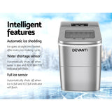 Devanti Silver Portable Ice Maker Machine - Side View