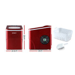 DEVANTi Portable Ice Cube Maker Machine 2L Home Bar Benchtop Easy Quick Red, Portable