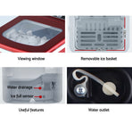 DEVANTi Portable Ice Cube Maker Machine 2L Home Bar Benchtop Easy Quick Red, image 6