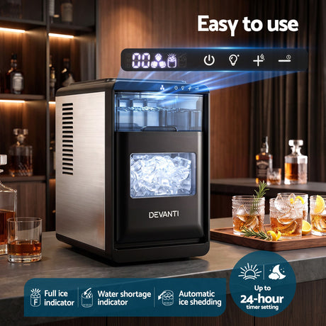 Devanti Ice Maker Crescent Ice 16pcs Countertop Machine 12KG/24H for Home, image 6