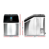Devanti 18kg Ice Maker Machine Stainless Steel - Front View