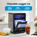 Devanti Ice Maker Machine 20kg Chewable Nugget Ice Countertop w/Self Cleaning - Rear View