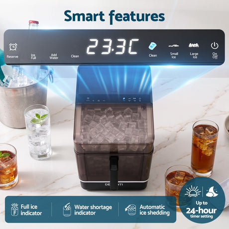 Devanti Ice Maker 23kg Portable Basket Square Cube Machine Black, image 6