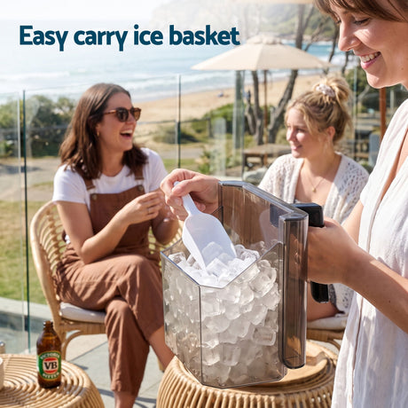 Devanti Ice Maker 23kg Portable Basket Square Cube Machine Black, image 13