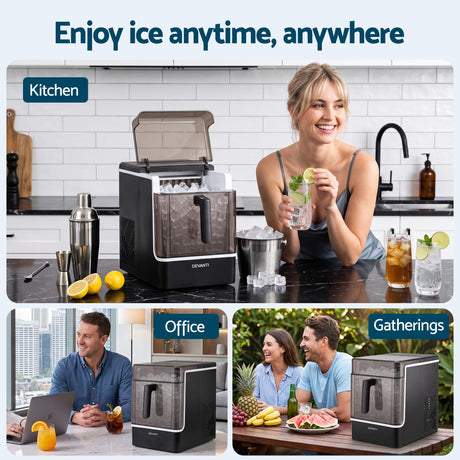 Devanti Ice Maker 23kg Portable Basket Square Cube Machine Black, image 15