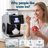 Devanti 20kg/24hr Ice Maker Snowflake Bingsu Shaved Ice Slushie Maker Black - Close-Up Angle