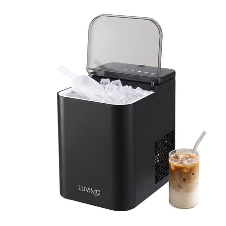 LUVIMO 15kg Ice Maker Machine Double Open Cover Deep Clean - Black, image 2