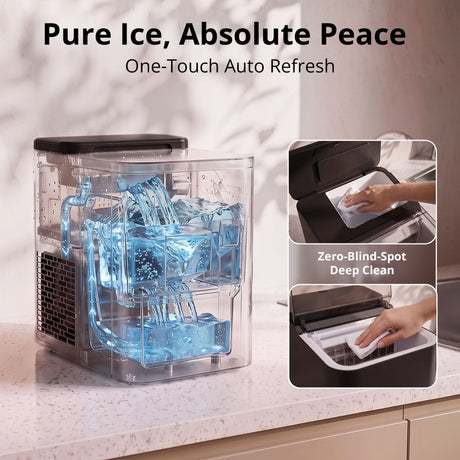 LUVIMO 15kg Ice Maker Machine Double Open Cover Deep Clean - Black, image 10