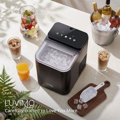 LUVIMO 15kg Ice Maker Machine Double Open Cover Deep Clean - Black, image 13