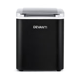 Devanti Ice Maker Machine Portable 12kg Countertop w/Self Cleaning 1.2L Black - Side View