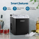 Devanti Ice Maker Machine Portable 12kg Countertop w/Self Cleaning 1.2L Black - 45-Degree Angle