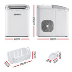 Devanti Ice Maker Machine Portable 12kg Countertop w/Self Cleaning 1.2L White