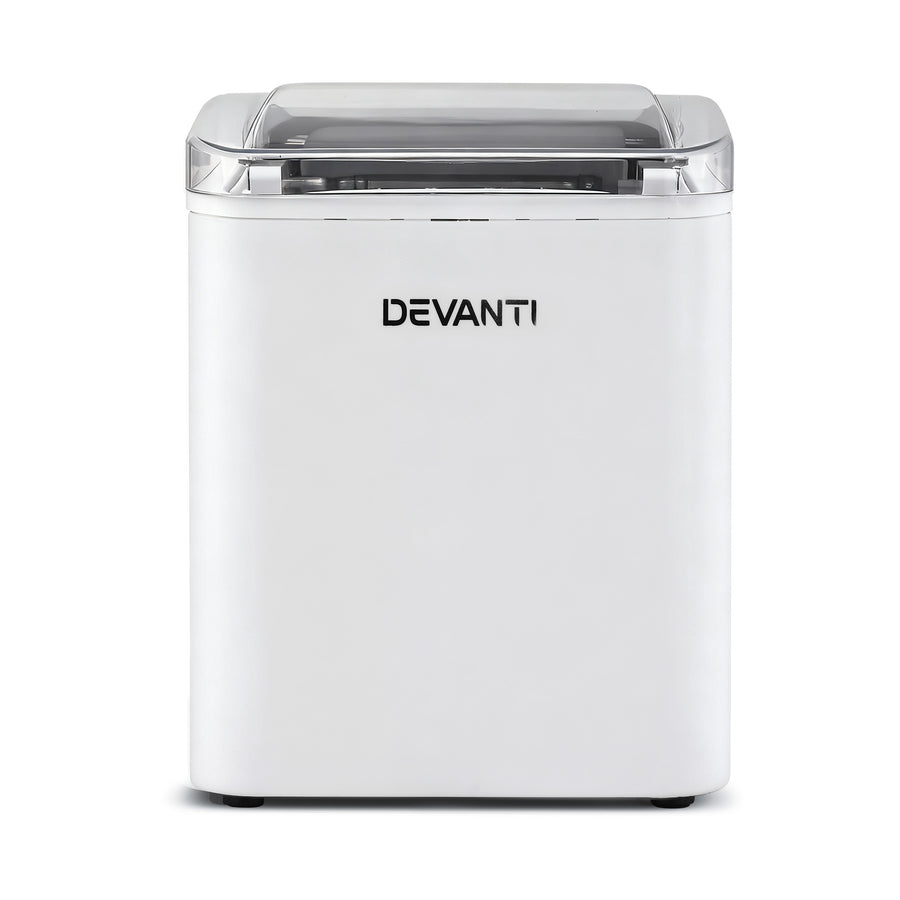 Devanti Ice Maker Machine Portable 12kg Countertop w/Self Cleaning 1.2L White