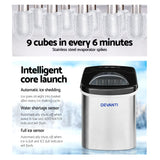 Devanti 2.4L Stainless Steel Countertop Ice Cube Machine - Side View