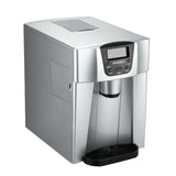 Devanti 2-in-1 Compact Ice Maker and Water Dispenser - Silver - Low Angle