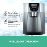 Devanti 2-in-1 Compact Ice Maker and Water Dispenser - Silver - 45-Degree Angle