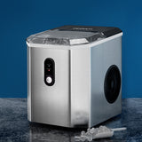 Devanti Stainless Steel Countertop Ice Maker Machine - Portable Ice Cube Maker Producing 12kg Daily