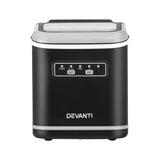 Devanti Ice Maker Machine Portable 12kg Countertop w/Self Cleaning 1.3L Black - Side View